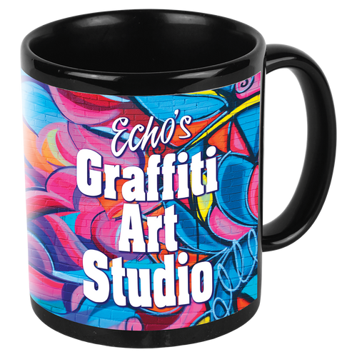 11 oz. Black/White Sublimatable Ceramic Banner Mug