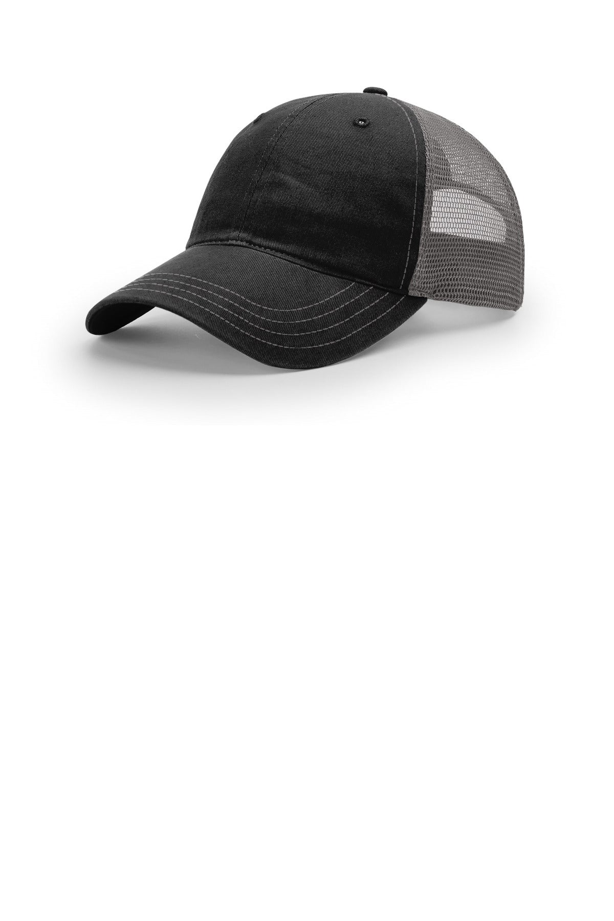 Custom Black/ Charcoal Washed Trucker 111, personalized by SanCanDo Swag in Argyle, TX