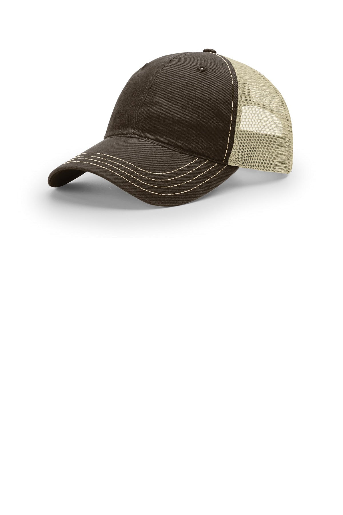 Custom Brown/ Khaki Washed Trucker 111, personalized by SanCanDo Swag in Argyle, TX