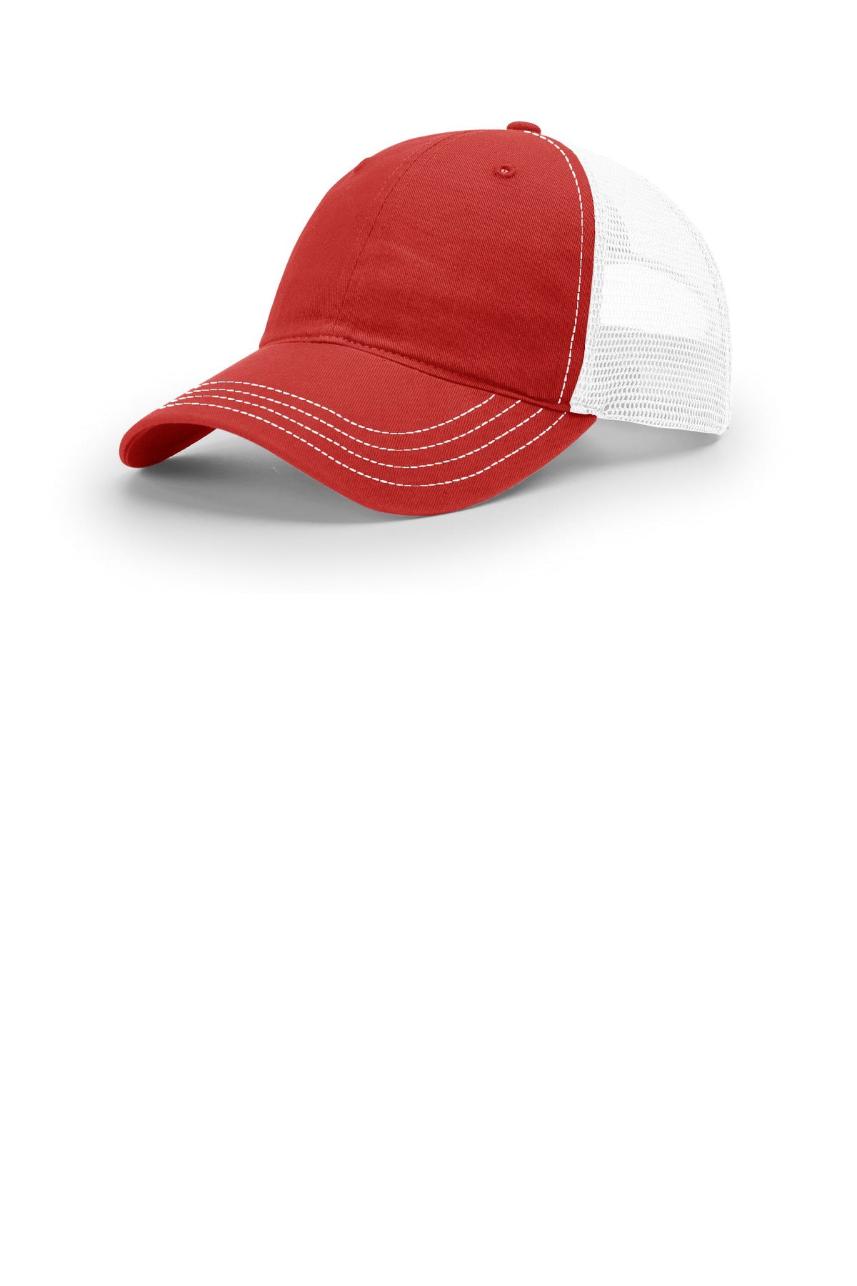 Custom Red/ White Washed Trucker 111, personalized by SanCanDo Swag in Argyle, TX