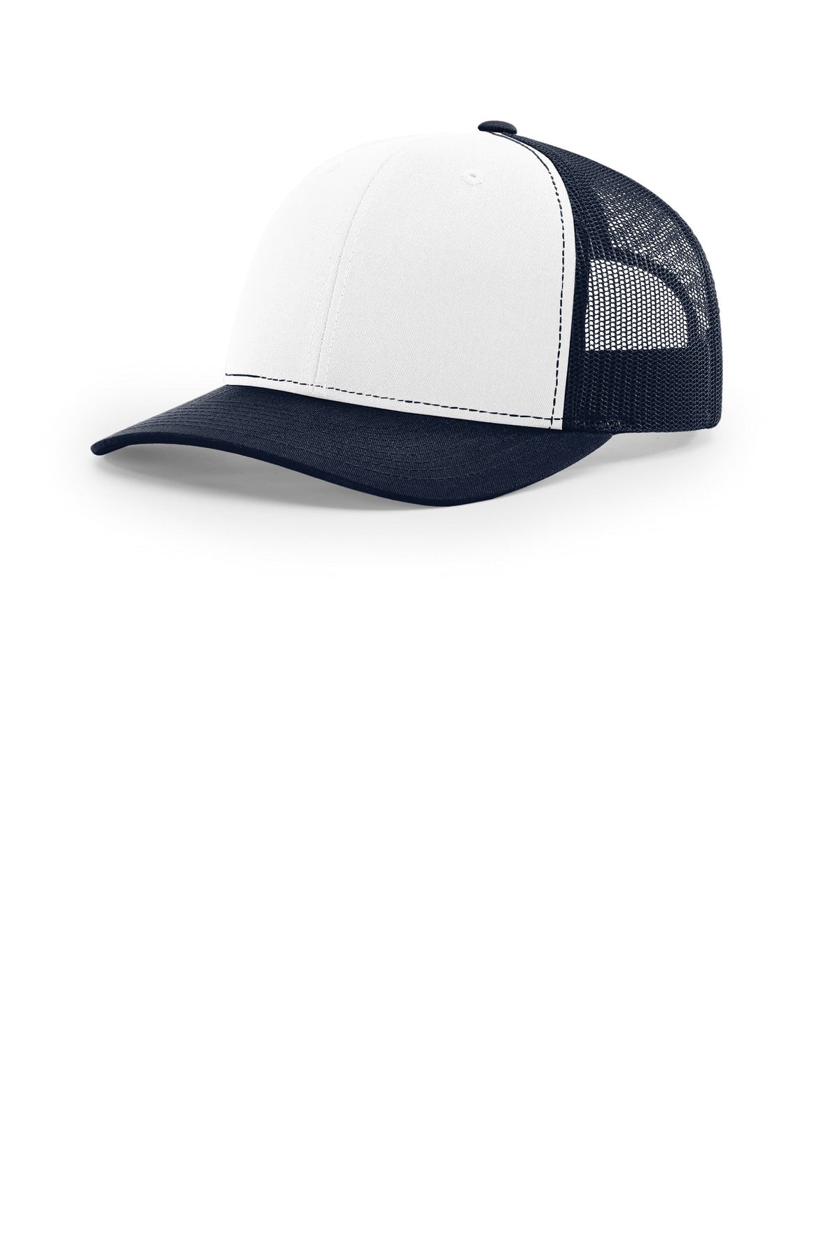 Custom White/ Navy/ Navy Trucker Cap 112, personalized by SanCanDo Swag in Argyle, TX