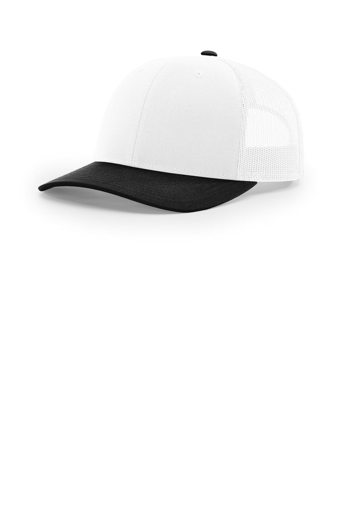 Custom White/ White/ Black Trucker Cap 112, personalized by SanCanDo Swag in Argyle, TX