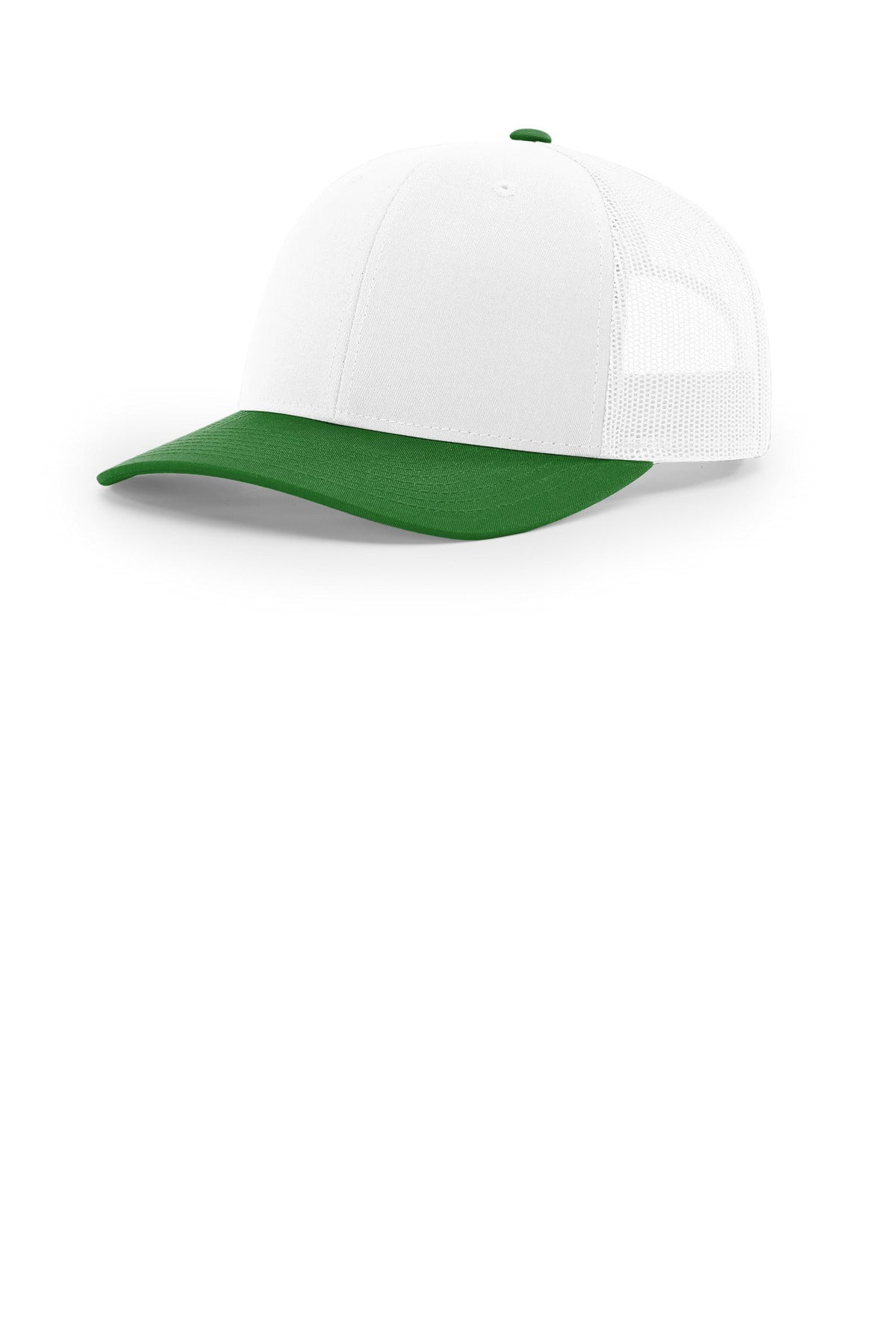 Custom White/ White/ Kelly Trucker Cap 112, personalized by SanCanDo Swag in Argyle, TX