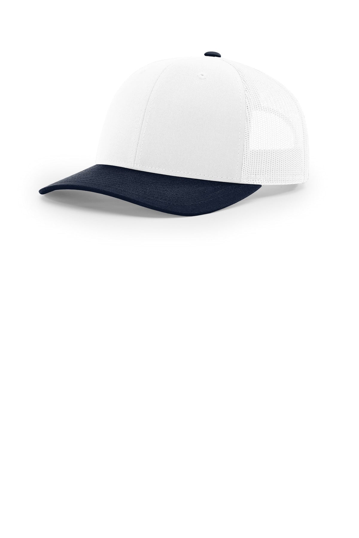 Custom White/ White/ Navy Trucker Cap 112, personalized by SanCanDo Swag in Argyle, TX