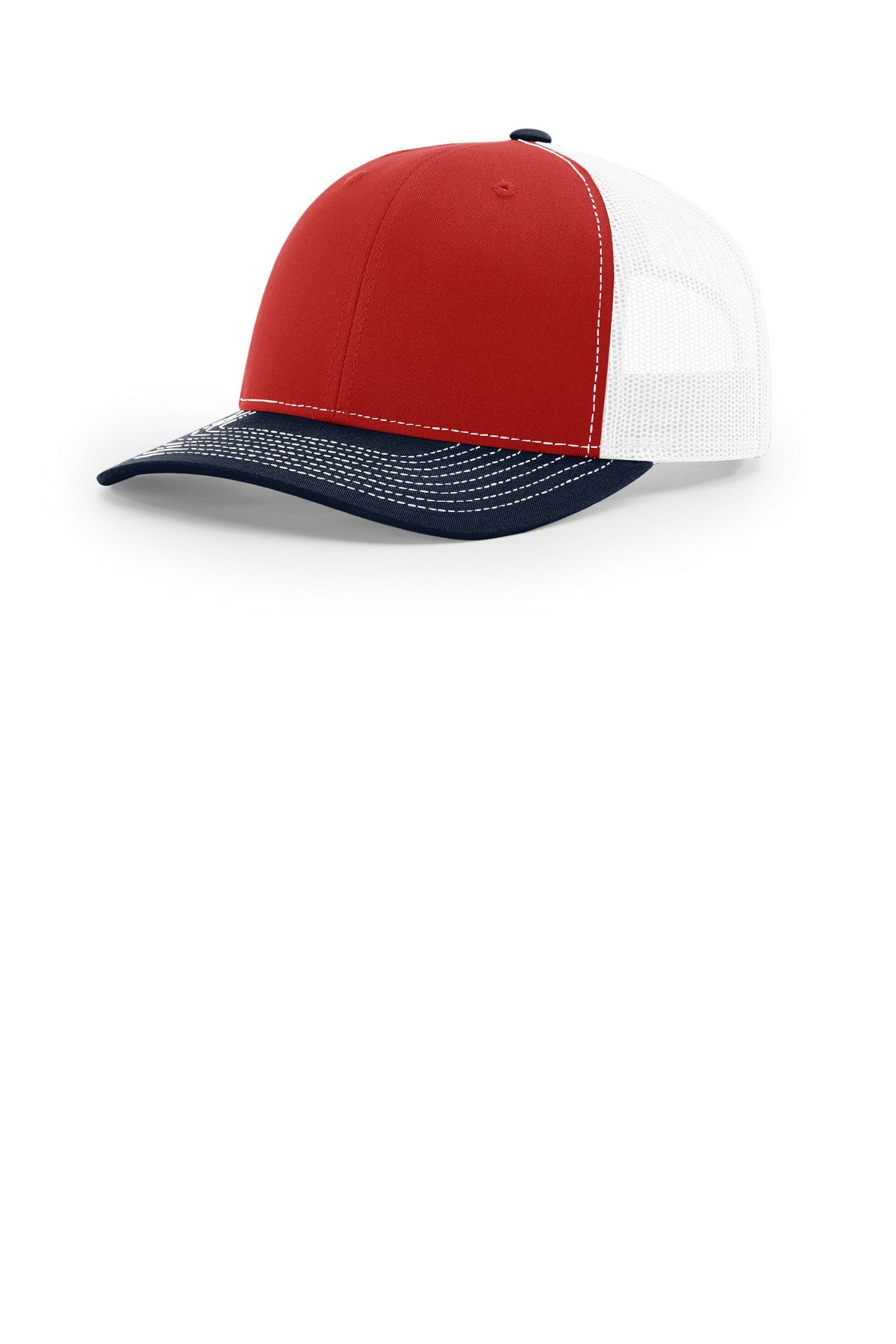 Custom Red/ White/ Navy Trucker Cap 112, personalized by SanCanDo Swag in Argyle, TX
