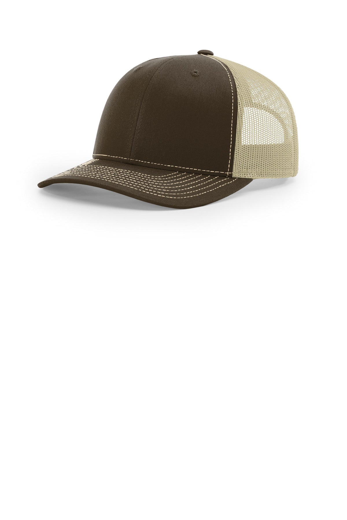 Custom Brown/ Khaki Trucker Cap 112, personalized by SanCanDo Swag in Argyle, TX
