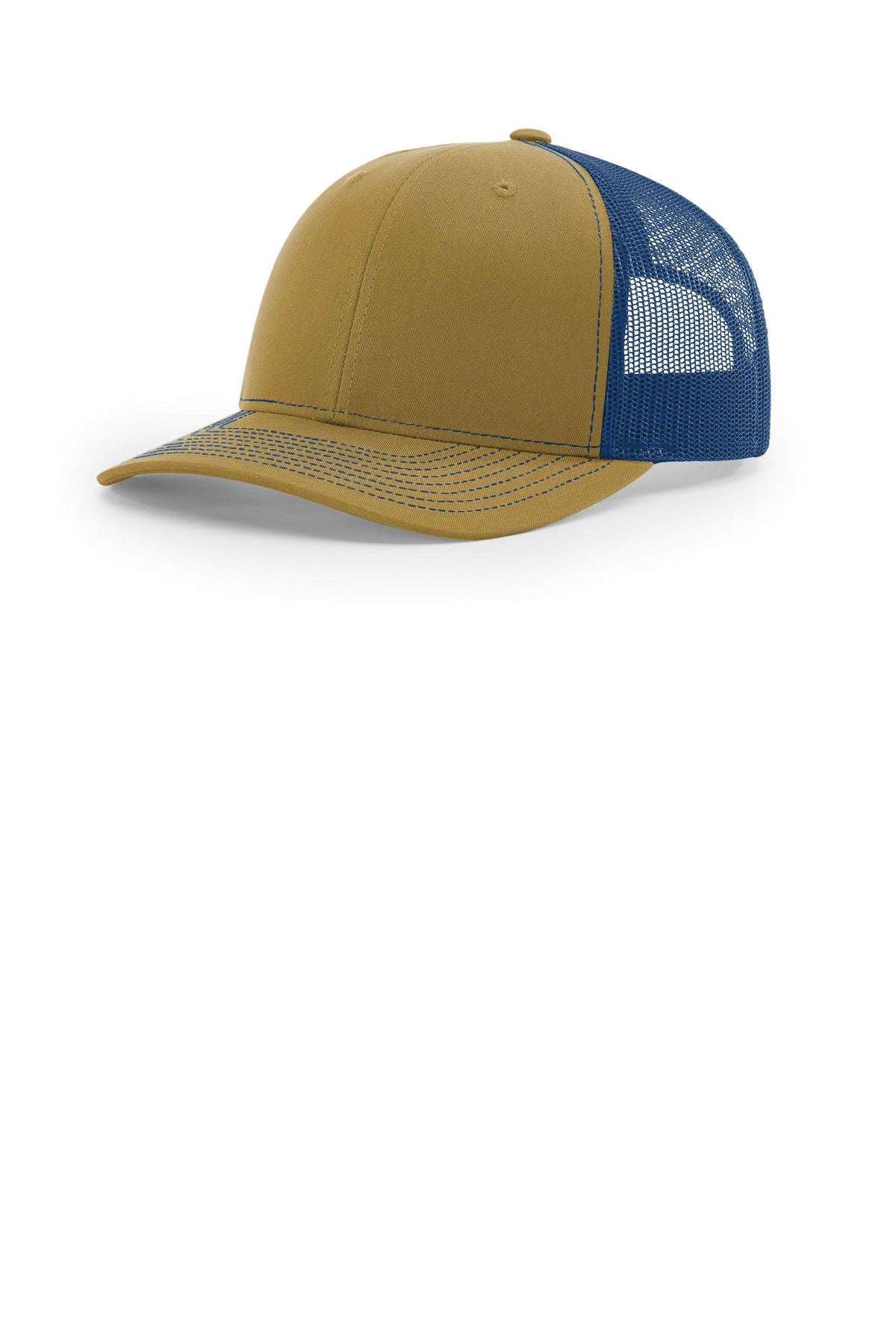 Custom Biscuit/ True Blue Trucker Cap 112, personalized by SanCanDo Swag in Argyle, TX