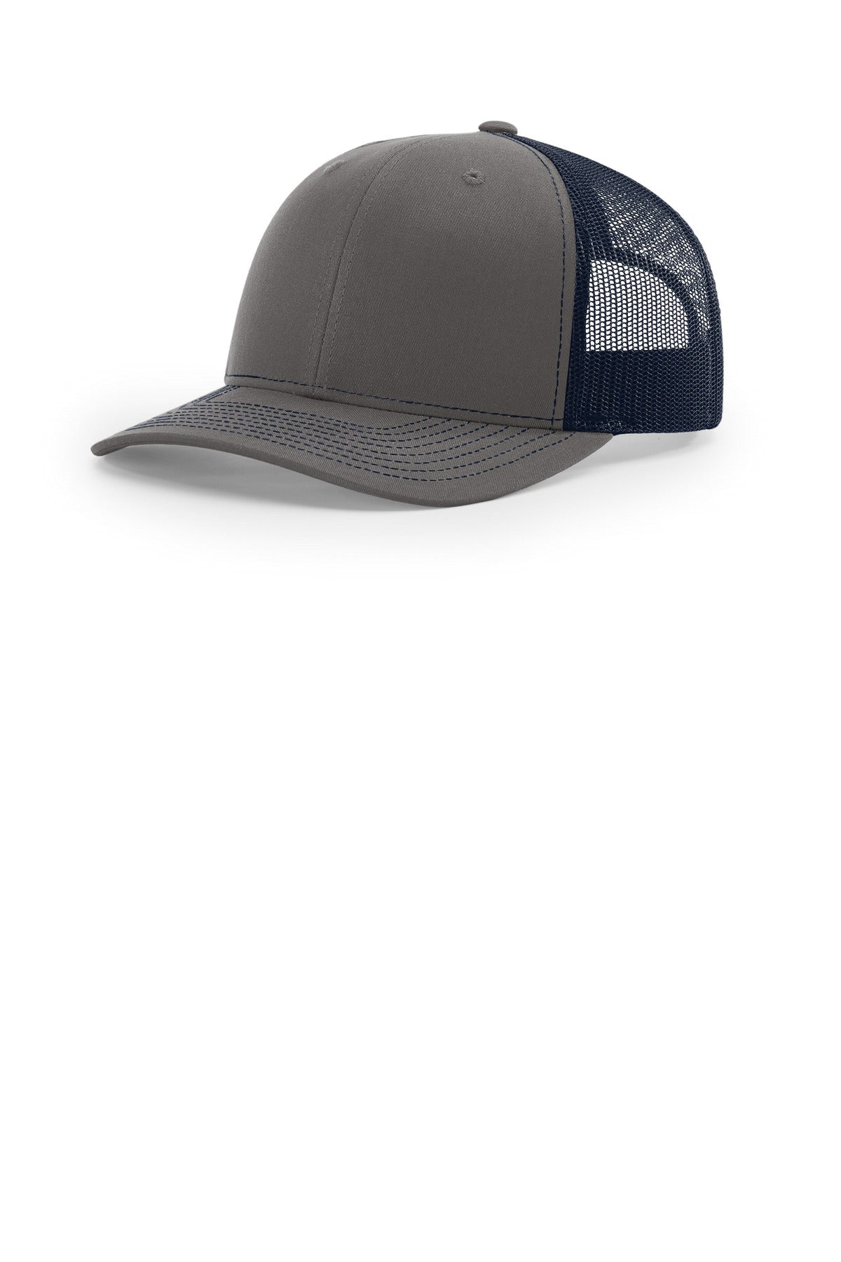 Custom Charcoal/ Navy Trucker Cap 112, personalized by SanCanDo Swag in Argyle, TX