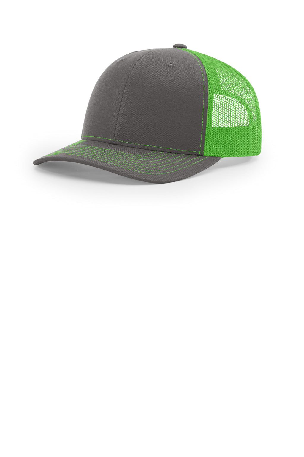 Custom Charcoal/ Neon Green Trucker Cap 112, personalized by SanCanDo Swag in Argyle, TX