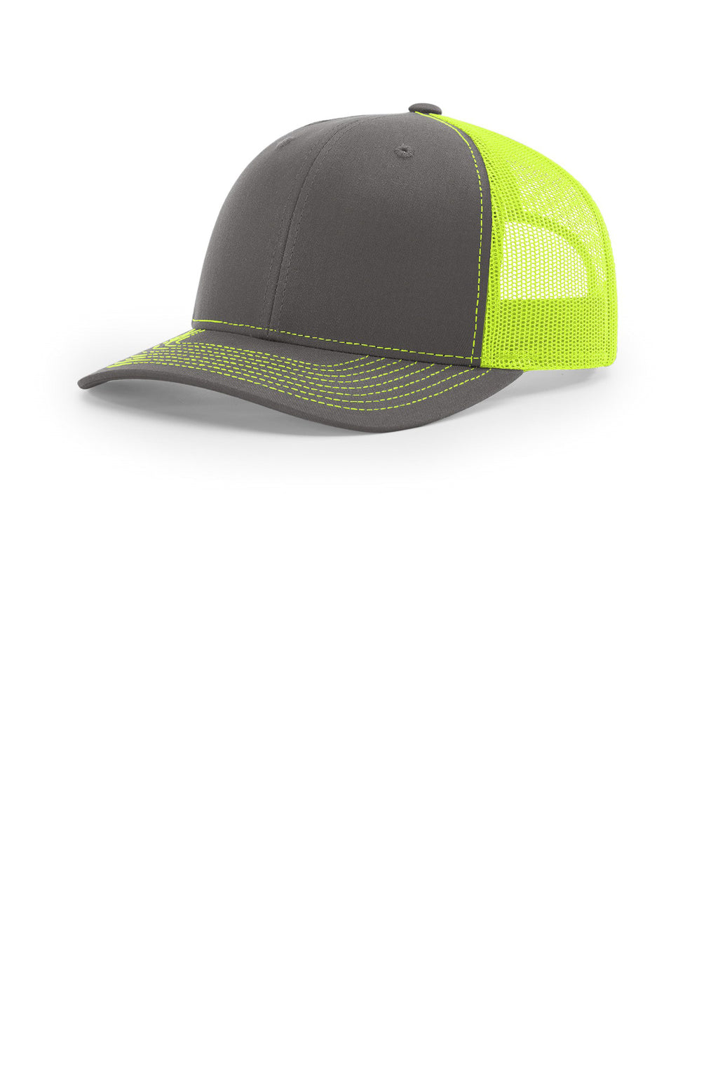 Custom Charcoal/ Neon Yellow Trucker Cap 112, personalized by SanCanDo Swag in Argyle, TX
