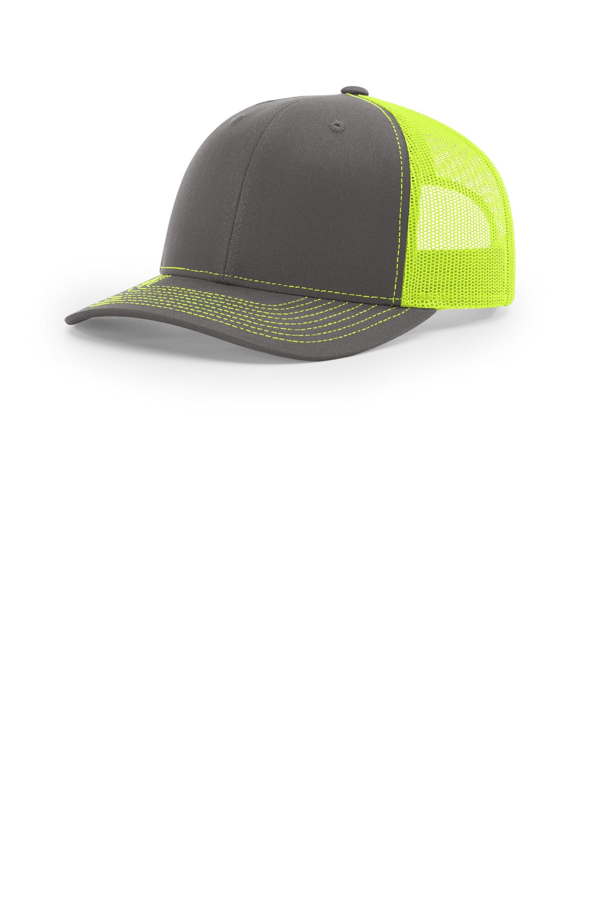 Custom Charcoal/ Neon Yellow Trucker Cap 112, personalized by SanCanDo Swag in Argyle, TX