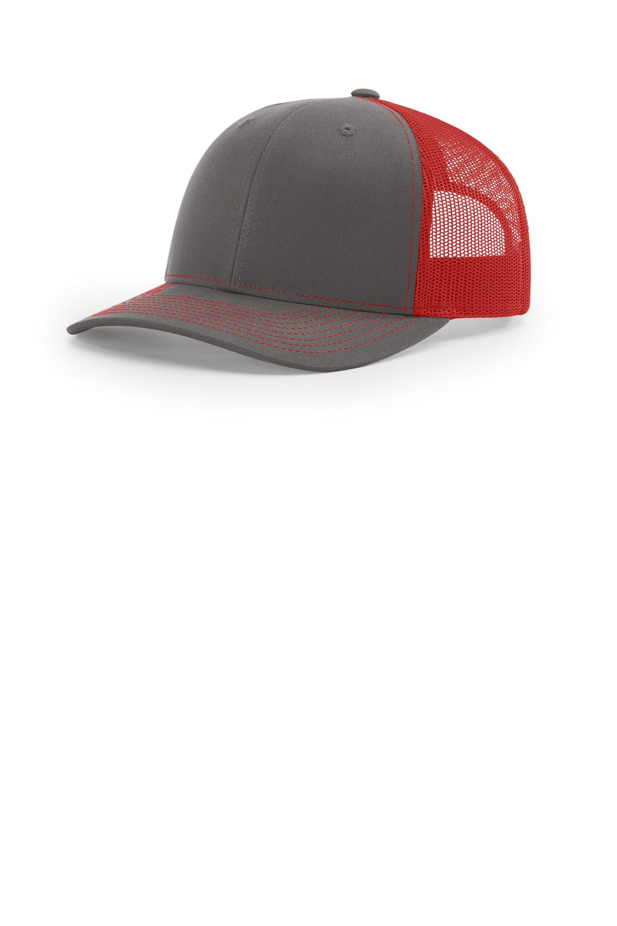 Custom Charcoal/ Red Trucker Cap 112, personalized by SanCanDo Swag in Argyle, TX