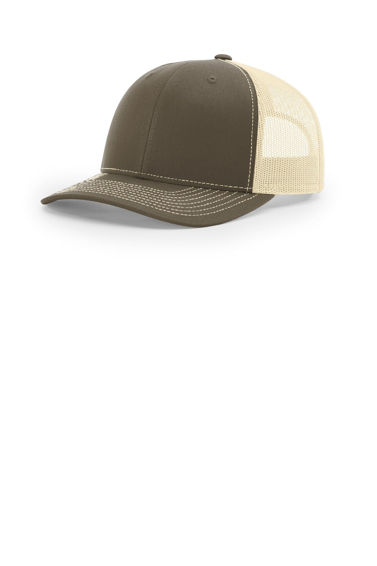 Custom Chocolate Chip/ Birch Trucker Cap 112, personalized by SanCanDo Swag in Argyle, TX
