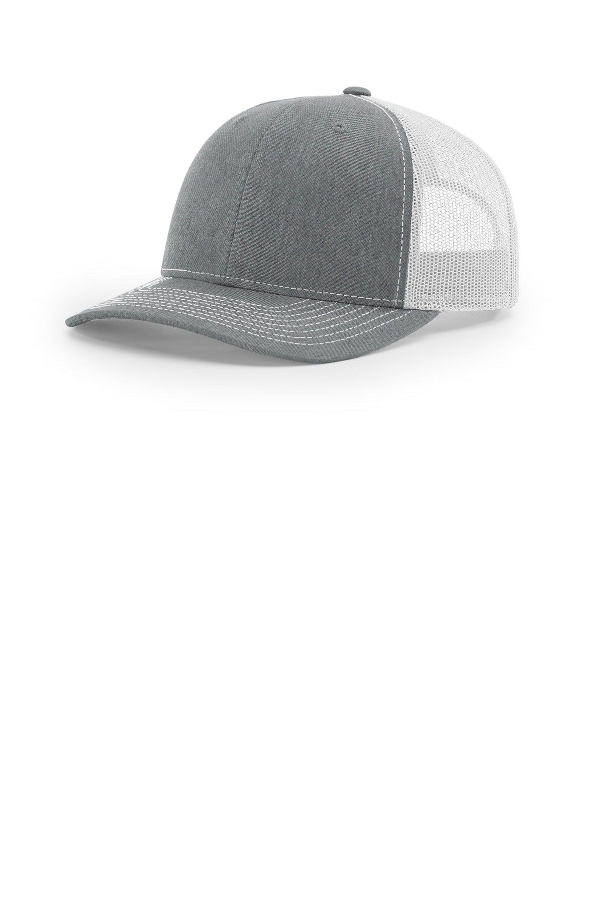 Custom Heather Grey/ Light Grey Trucker Cap 112, personalized by SanCanDo Swag in Argyle, TX