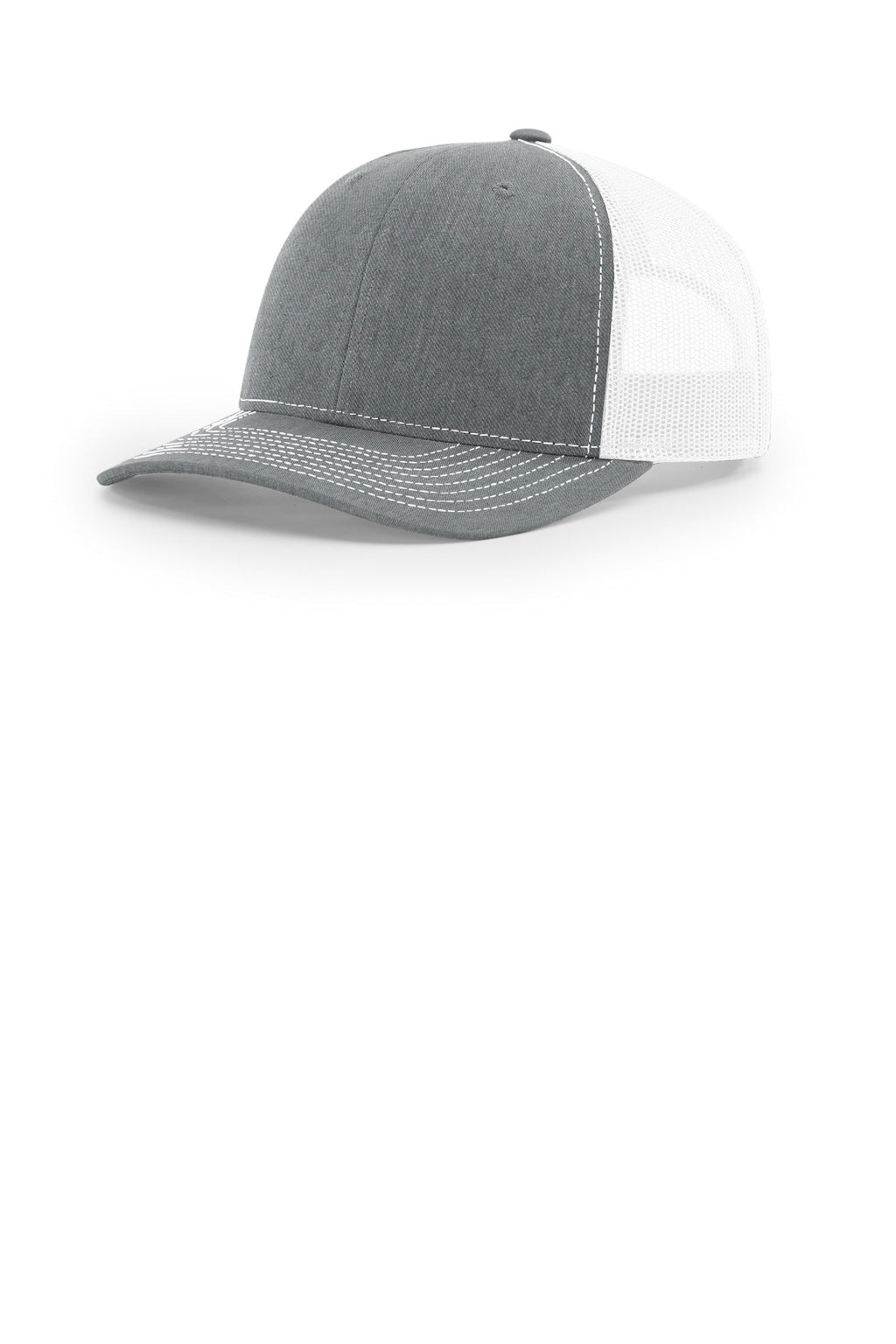Custom Heather Grey/ White Trucker Cap 112, personalized by SanCanDo Swag in Argyle, TX