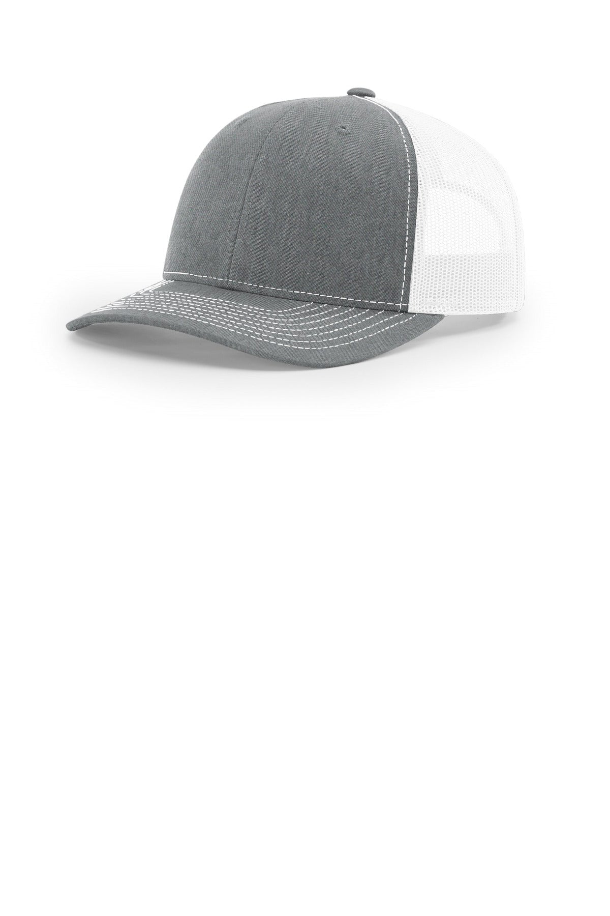 Custom Heather Grey/ White Trucker Cap 112, personalized by SanCanDo Swag in Argyle, TX