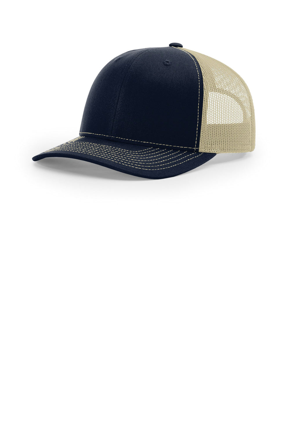 Custom Navy/ Khaki Trucker Cap 112, personalized by SanCanDo Swag in Argyle, TX