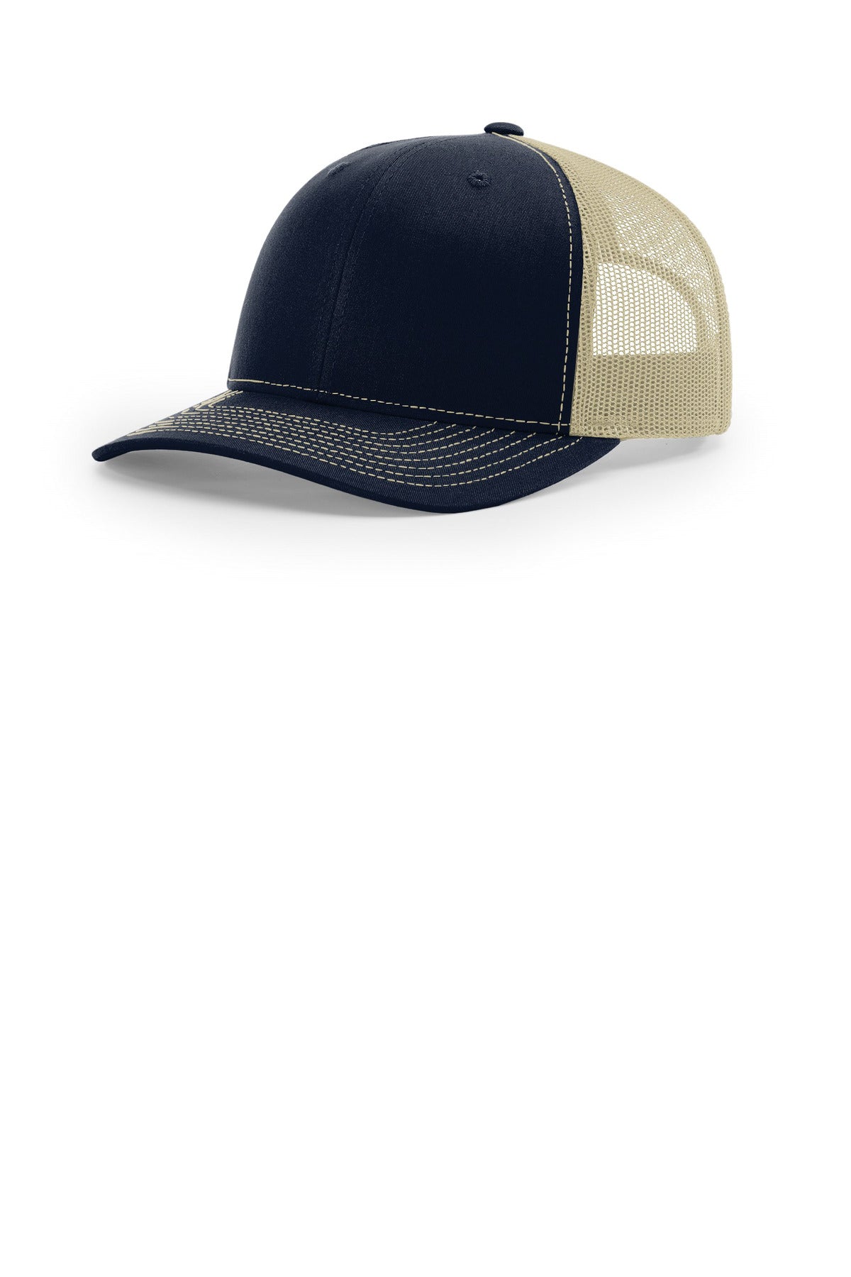 Custom Navy/ Khaki Trucker Cap 112, personalized by SanCanDo Swag in Argyle, TX