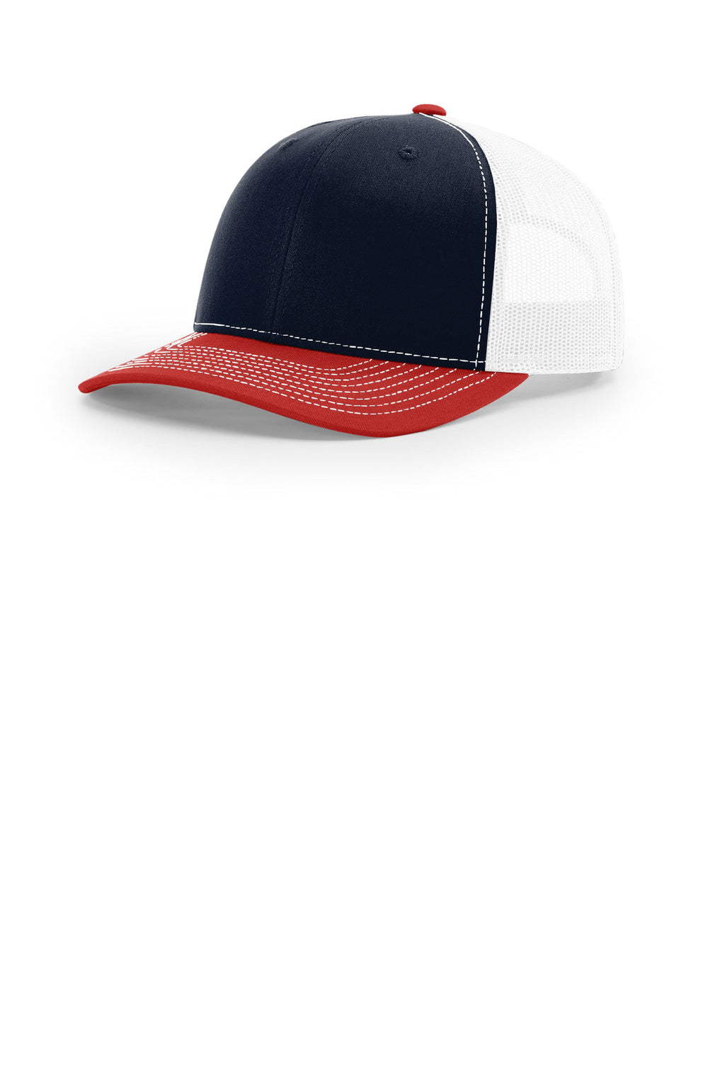 Custom Navy/ White/ Red Trucker Cap 112, personalized by SanCanDo Swag in Argyle, TX