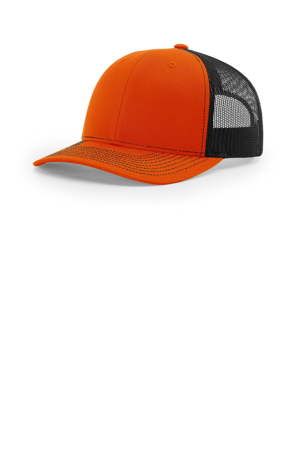 Custom Orange/ Black Trucker Cap 112, personalized by SanCanDo Swag in Argyle, TX