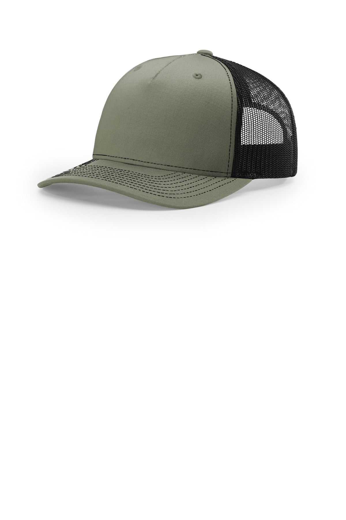 Custom Loden/ Black Five-Panel Trucker 112FP, personalized by SanCanDo Swag in Argyle, TX