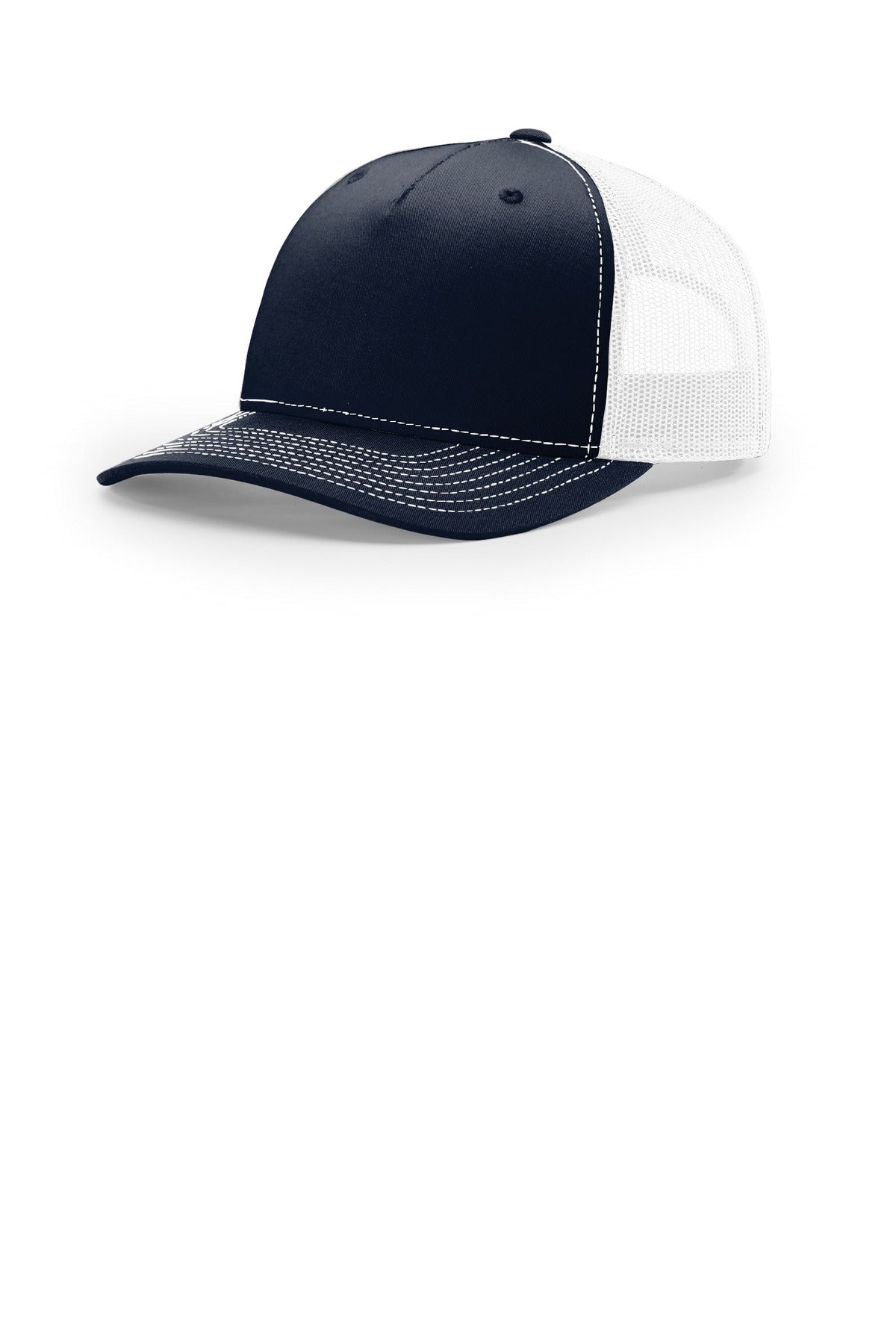 Custom Navy/ White Five-Panel Trucker 112FP, personalized by SanCanDo Swag in Argyle, TX
