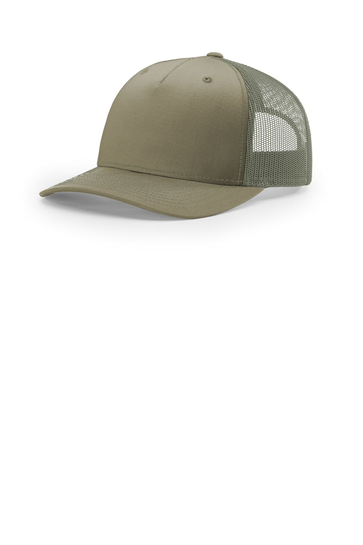 Custom Pale Khaki/ Loden Five-Panel Trucker 112FP, personalized by SanCanDo Swag in Argyle, TX