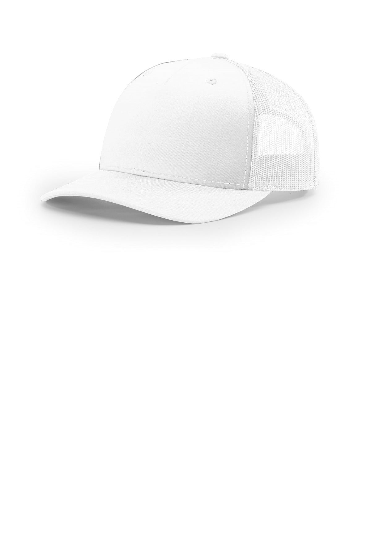 Custom White Five-Panel Trucker 112FP, personalized by SanCanDo Swag in Argyle, TX