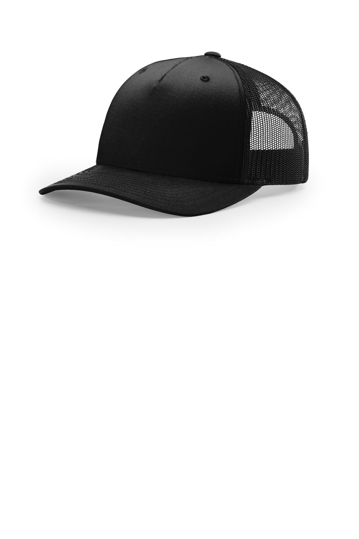 Custom Black Five-Panel Trucker 112FP, personalized by SanCanDo Swag in Argyle, TX