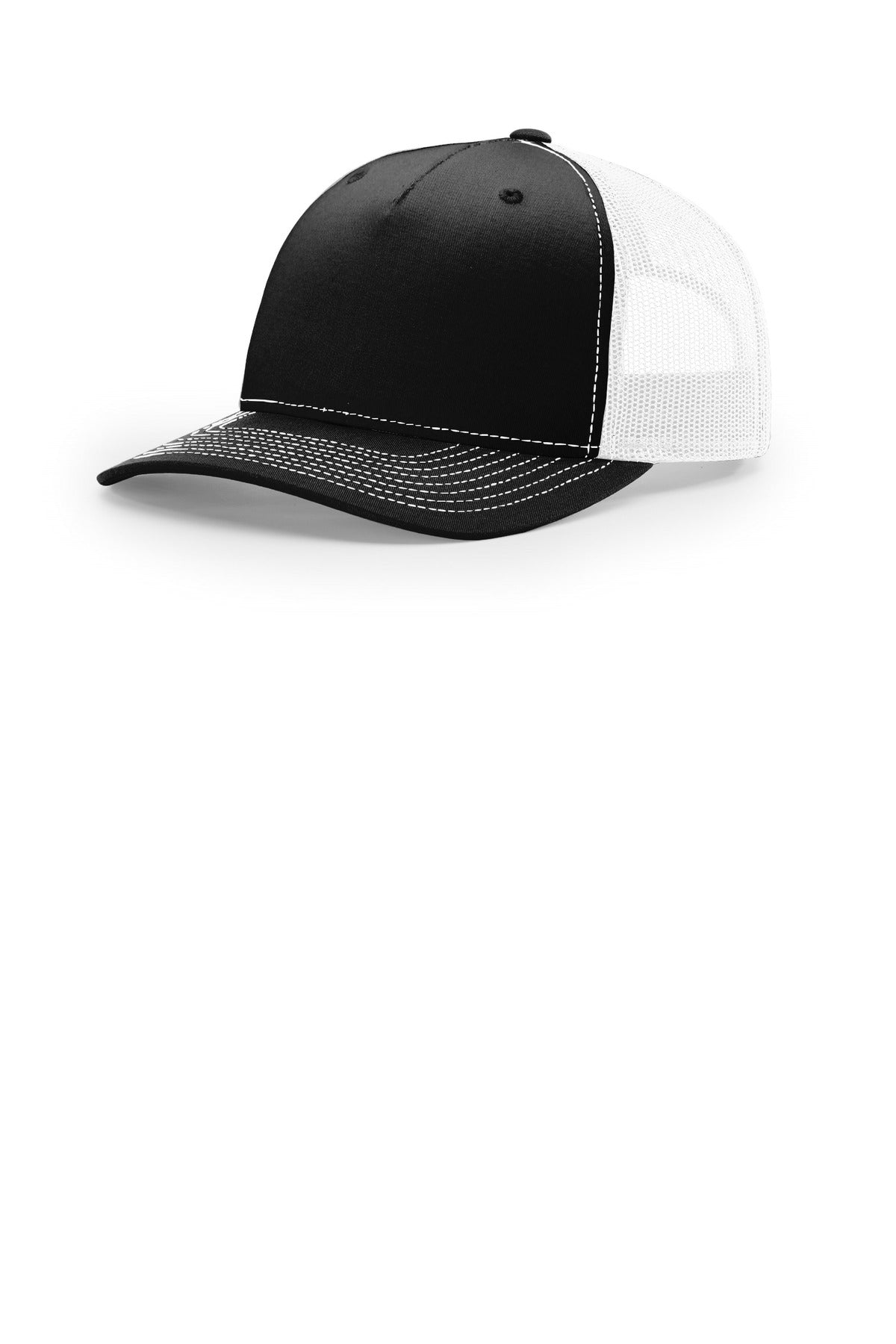 Custom Black/ White Five-Panel Trucker 112FP, personalized by SanCanDo Swag in Argyle, TX