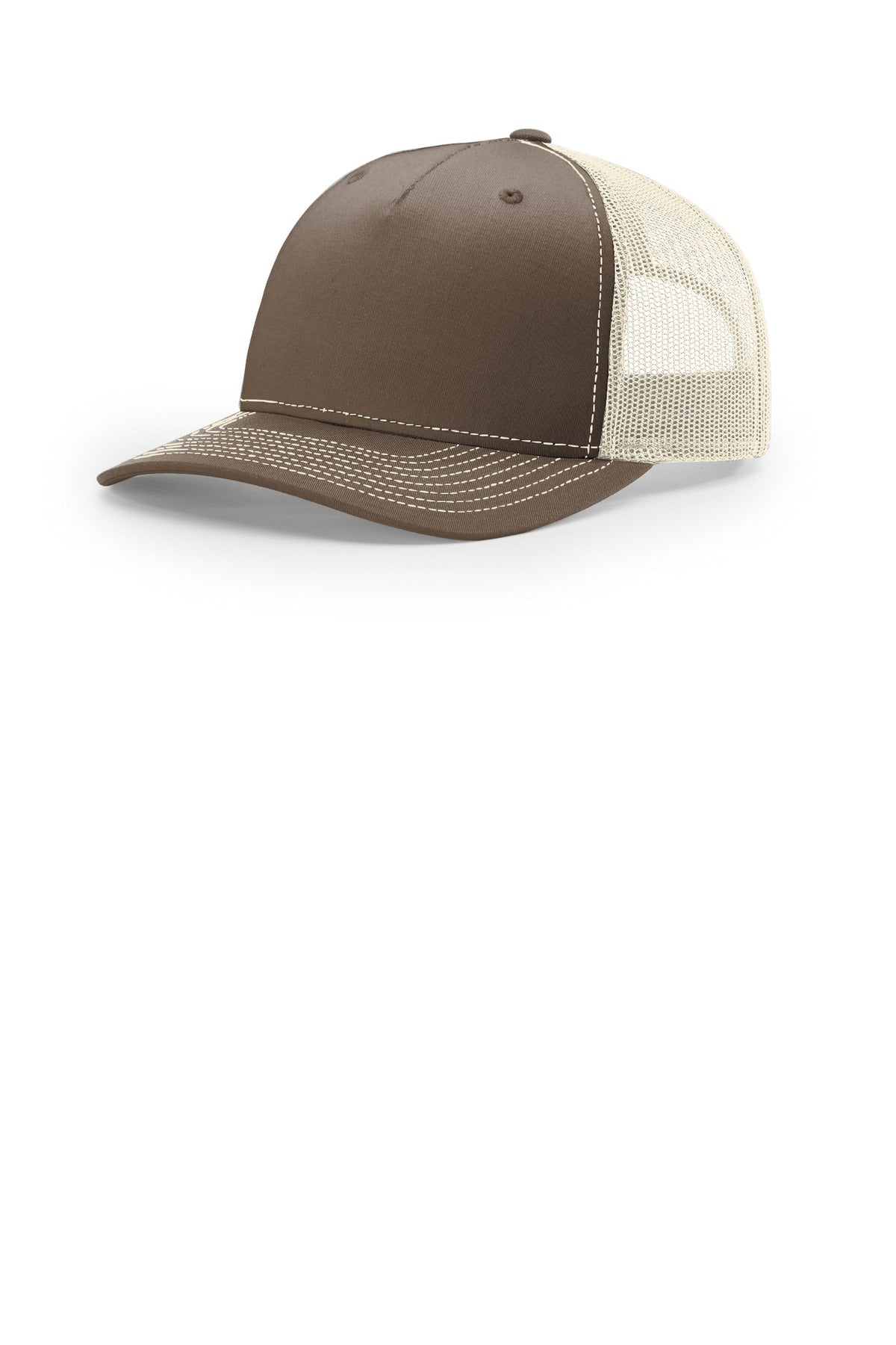 Custom Chocolate Chip/ Birch Five-Panel Trucker 112FP, personalized by SanCanDo Swag in Argyle, TX