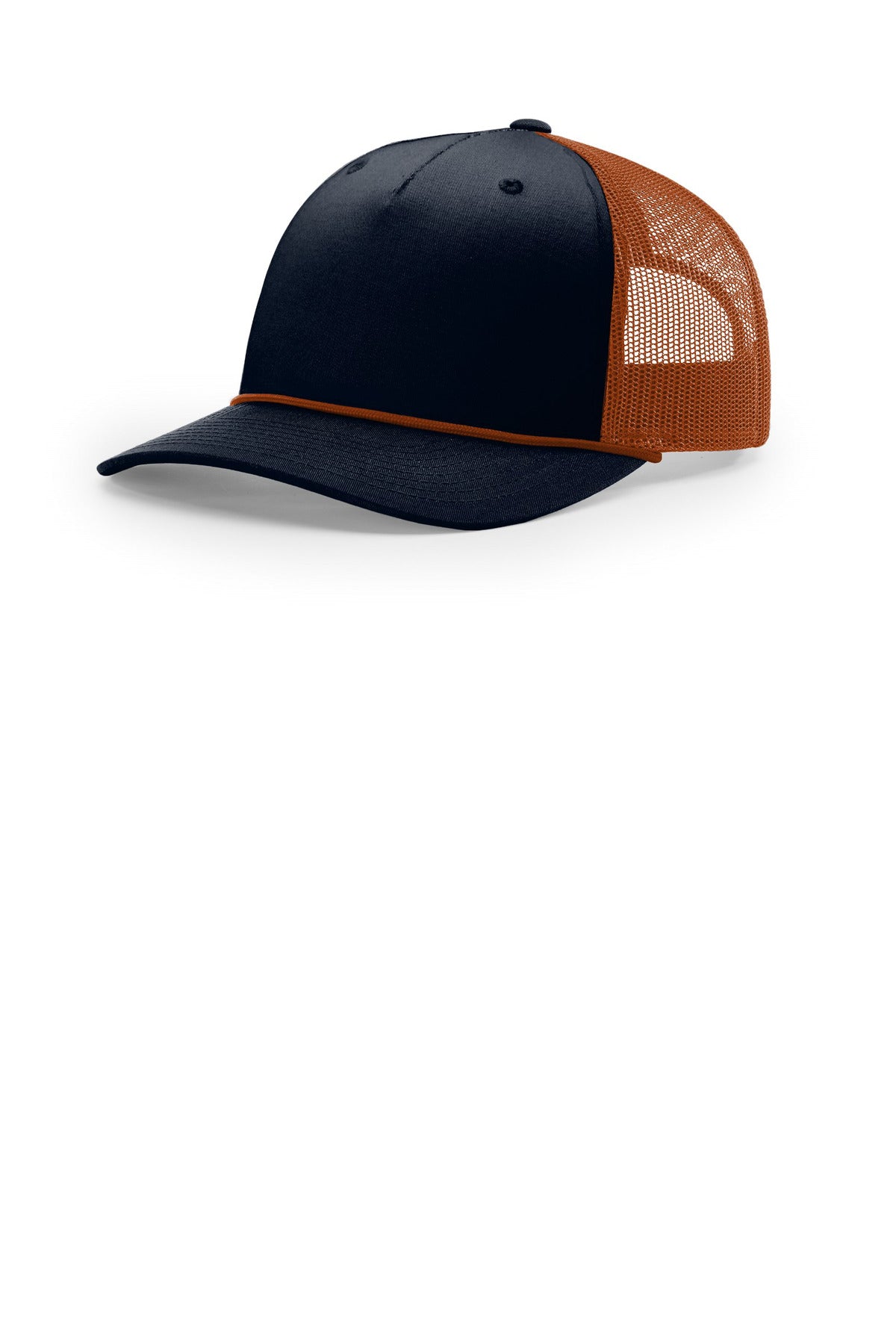 Custom Navy/ Dark Orange/ Dark Orange Five-Panel with Rope 112FPR, personalized by SanCanDo Swag in Argyle, TX