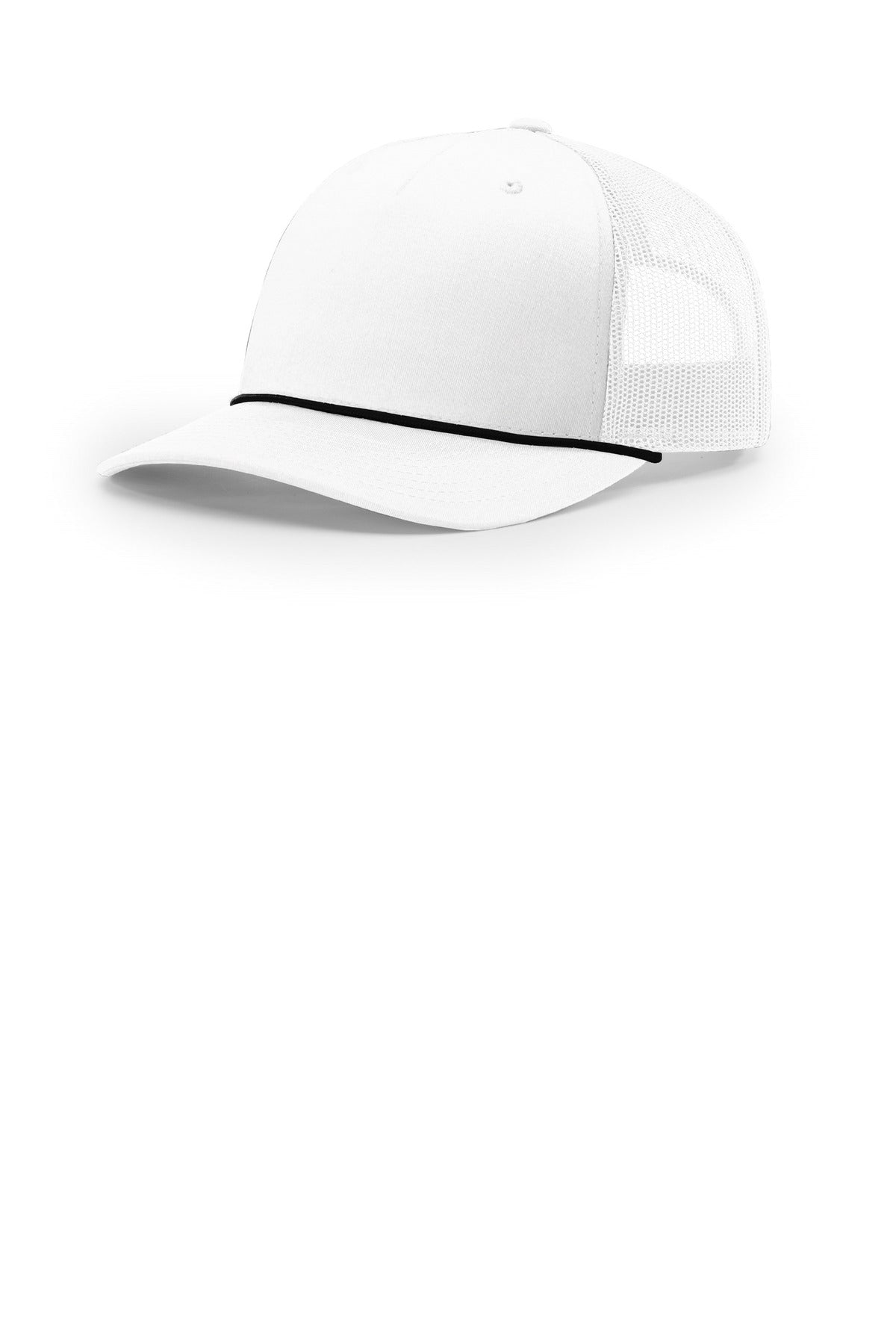 Custom White/ Black Five-Panel with Rope 112FPR, personalized by SanCanDo Swag in Argyle, TX