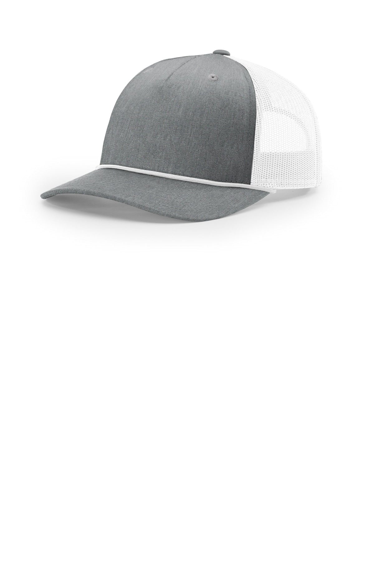 Custom Heather Grey/ White/ White Five-Panel with Rope 112FPR, personalized by SanCanDo Swag in Argyle, TX