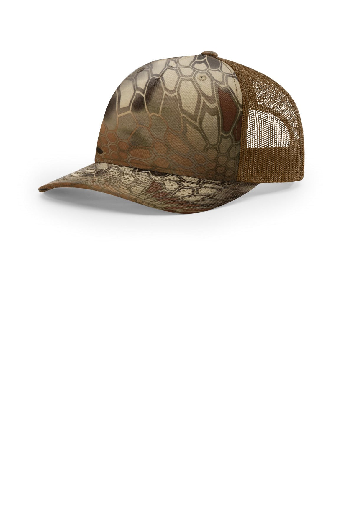 Custom Kryptek Highlander/ Buck Printed Five-Panel Trucker 112PFP, personalized by SanCanDo Swag in Argyle, TX