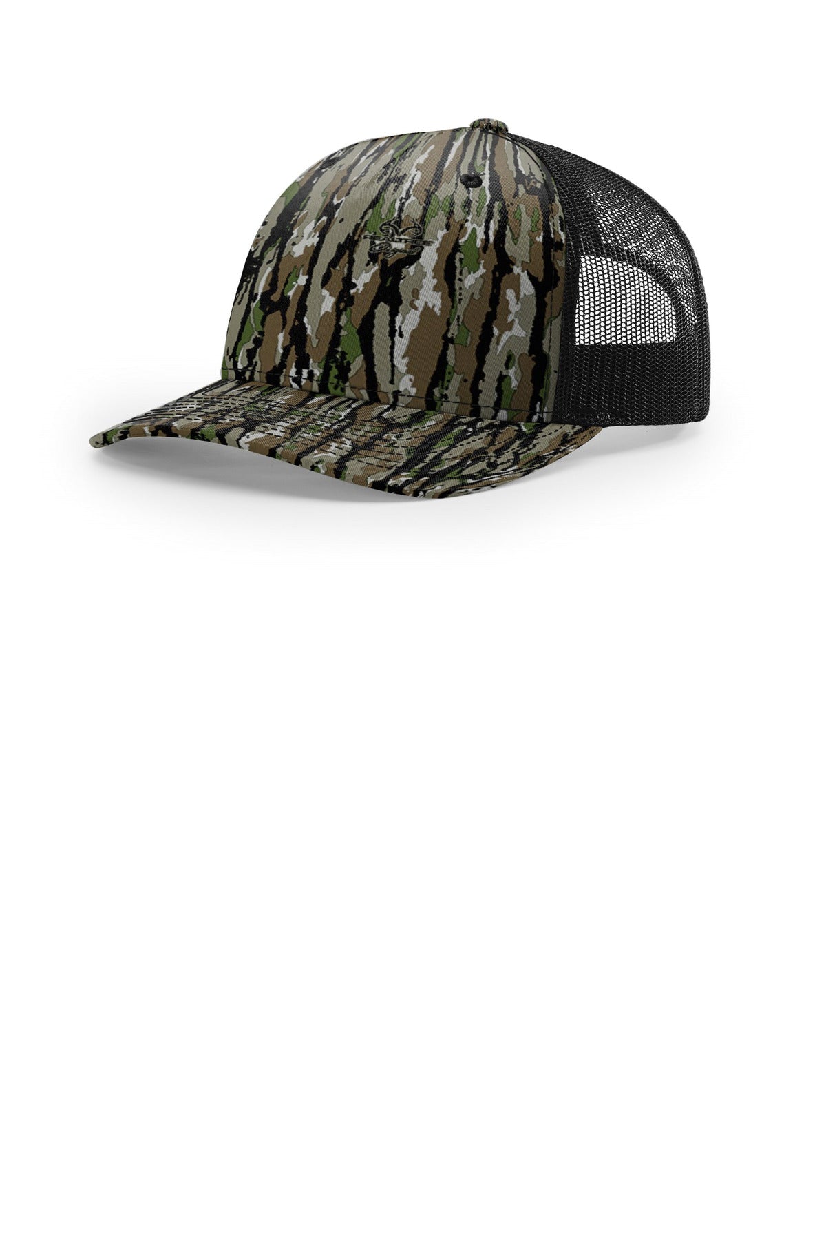 Custom Realtree Original/ Black Printed Five-Panel Trucker 112PFP, personalized by SanCanDo Swag in Argyle, TX