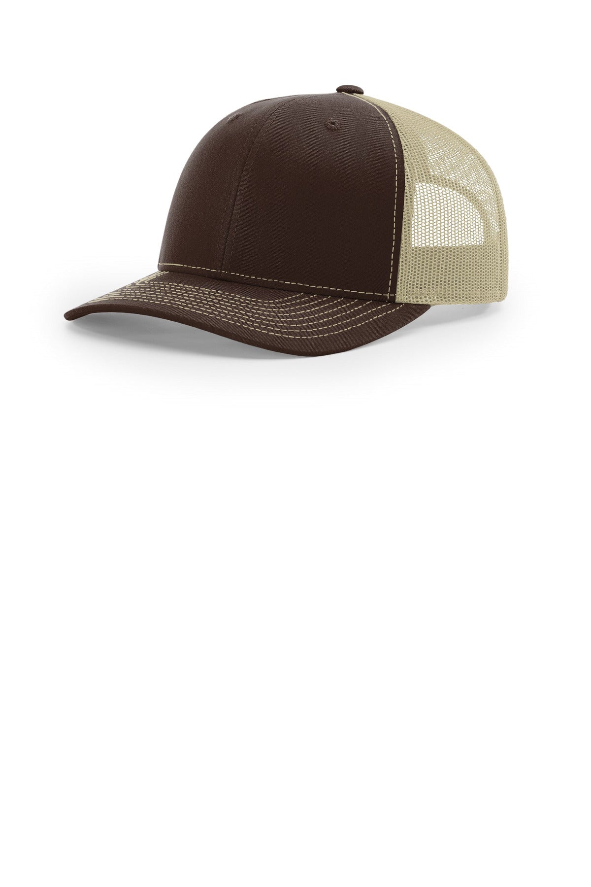 Custom Brown/ Khaki 112+ R-Flex Adjustable Trucker 112PL, personalized by SanCanDo Swag in Argyle, TX