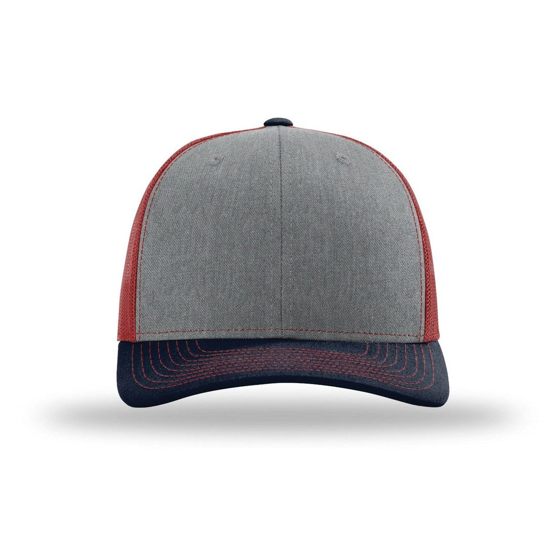 Heather Grey/ Cardinal/ Navy | Front | hat_front