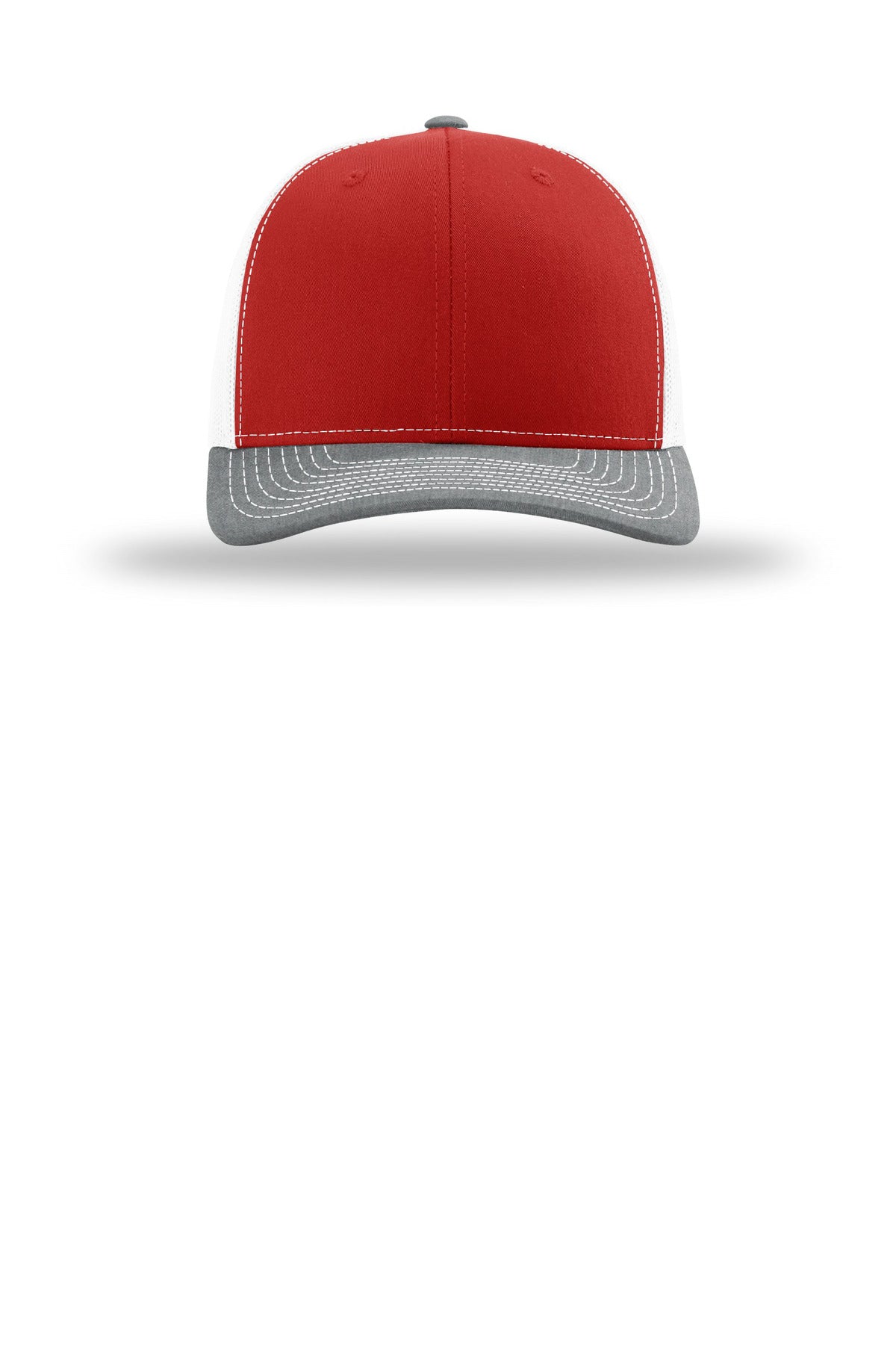 Red/ White/ Heather Grey | Front | hat_front