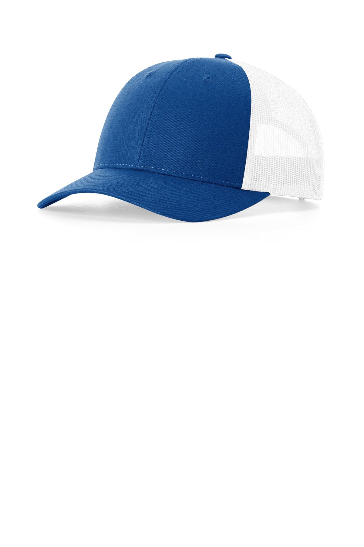 Custom Royal/ White Low Pro Trucker 115, personalized by SanCanDo Swag in Argyle, TX