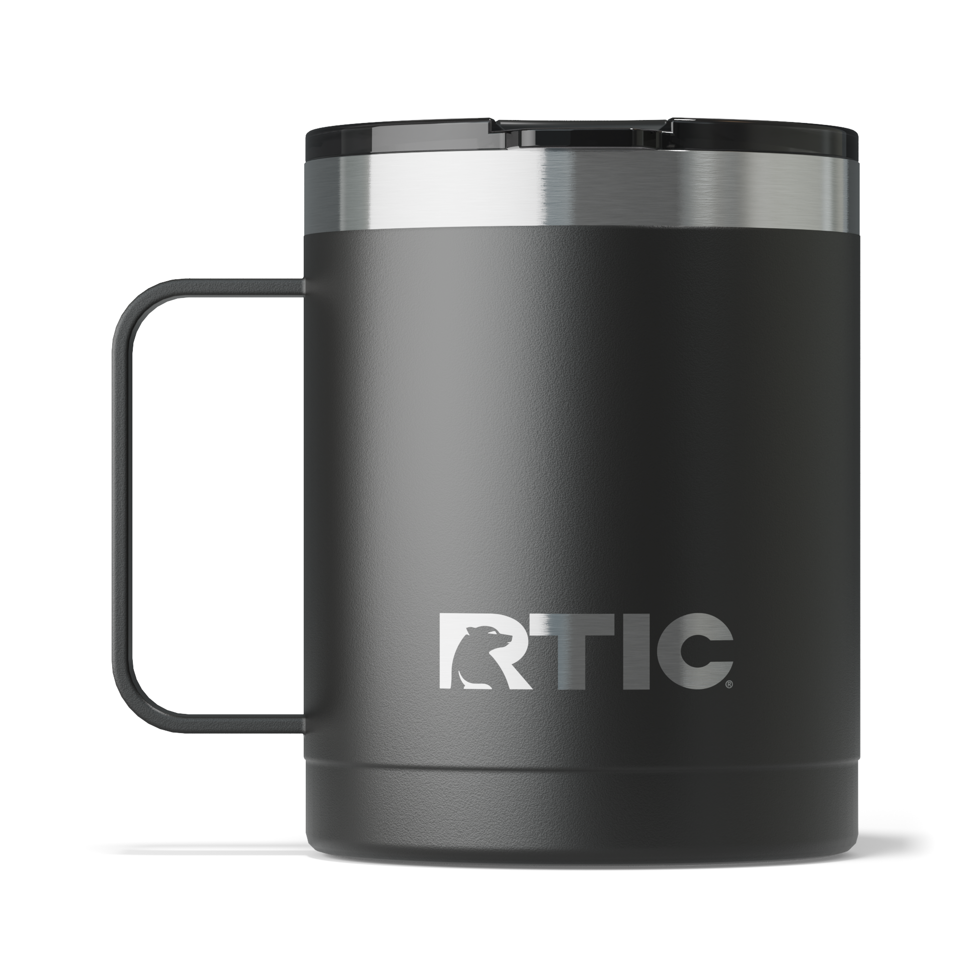 Custom Black RTIC 12 oz Ceramic Lined Coffee Mug, personalized by SanCanDo Swag in Argyle, TX