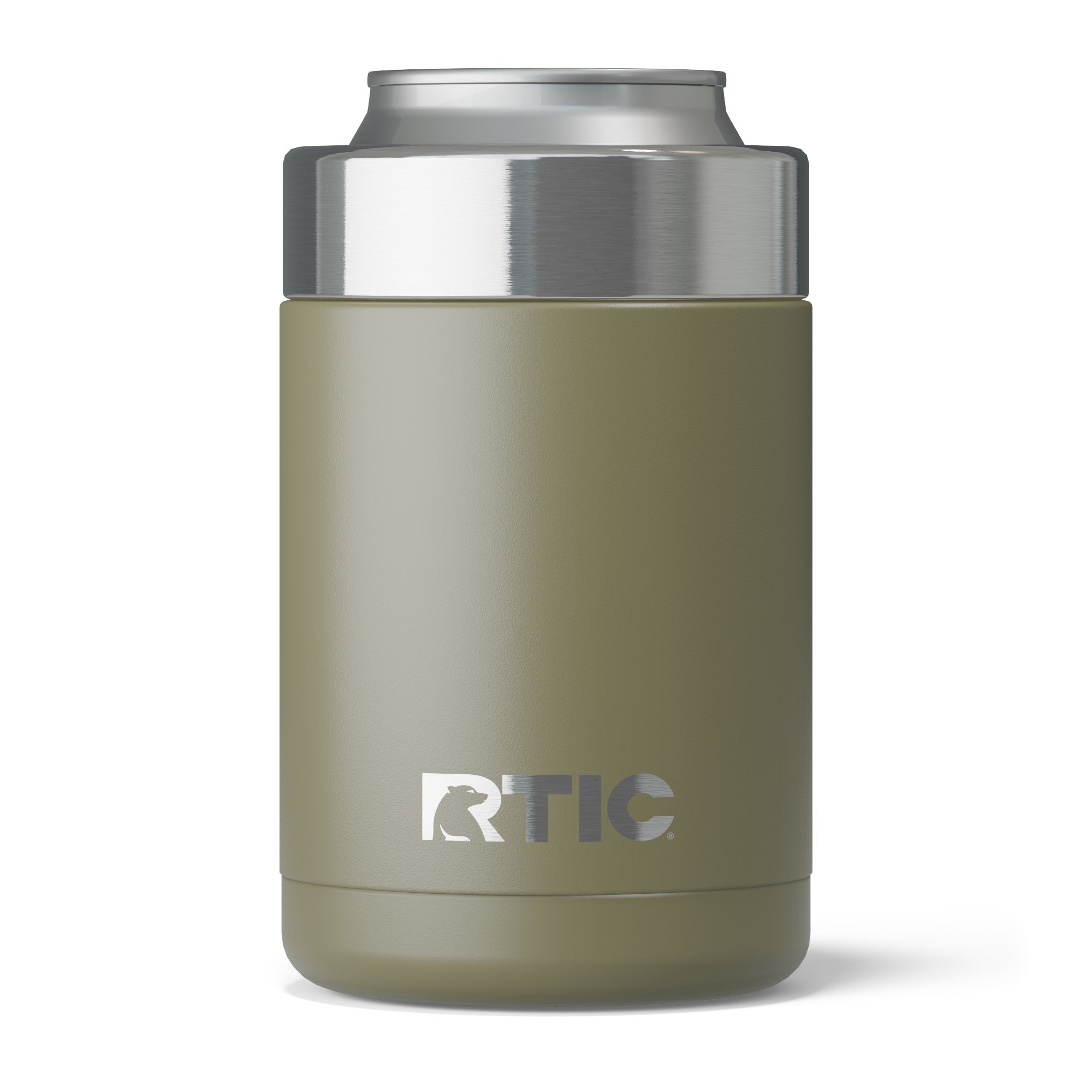 Custom Olive RTIC 12 oz Essential Can Cooler, personalized by SanCanDo Swag in Argyle, TX