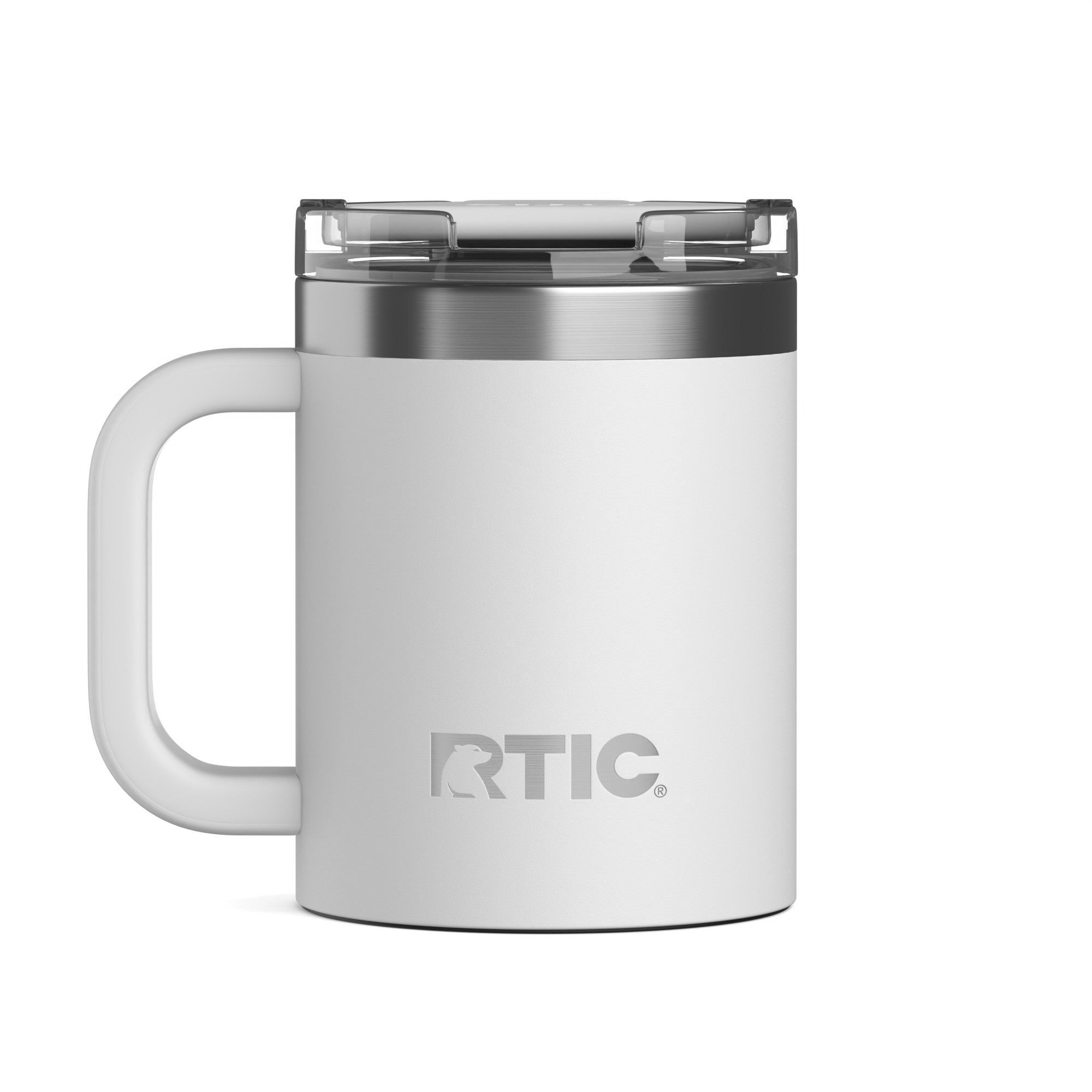 Custom White RTIC 12 oz Essential Mug, personalized by SanCanDo Swag in Argyle, TX