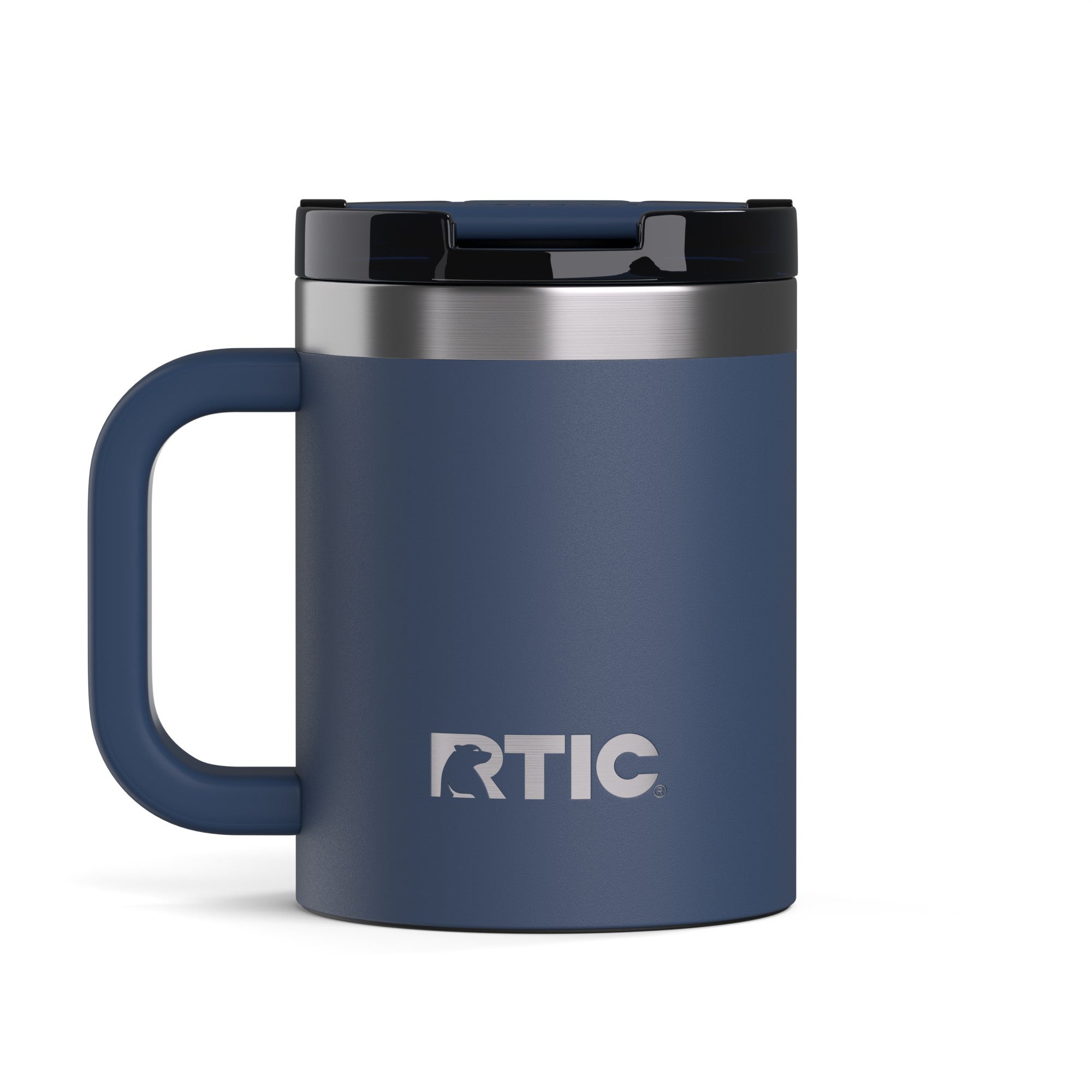 Custom Navy RTIC 12 oz Essential Mug, personalized by SanCanDo Swag in Argyle, TX