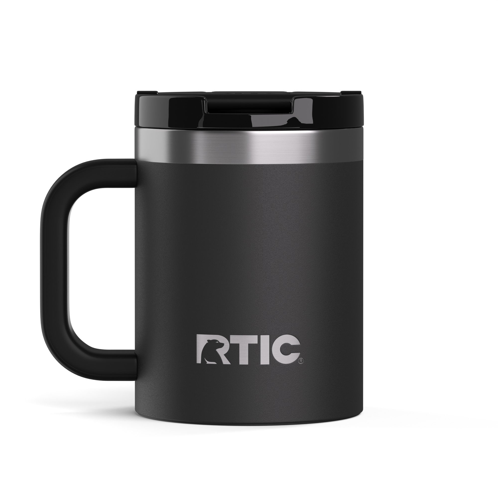 Custom Black RTIC 12 oz Essential Mug, personalized by SanCanDo Swag in Argyle, TX