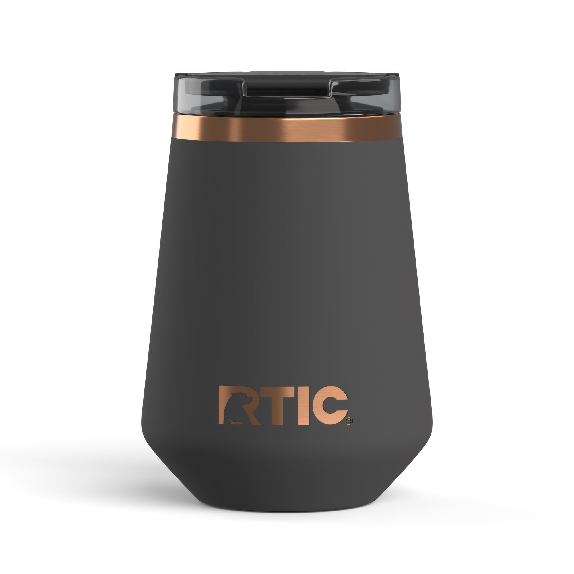 Custom Light Black RTIC 12 oz Happy Hour Wine Tumbler, personalized by SanCanDo Swag in Argyle, TX