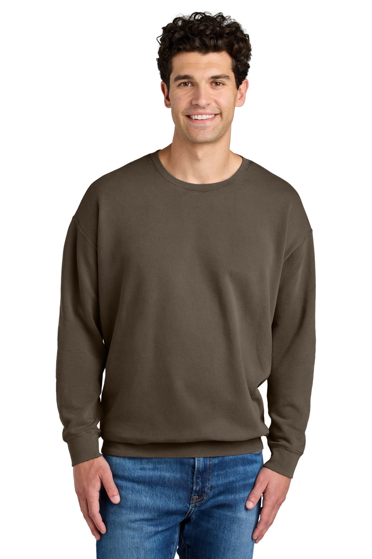 Custom Espresso Lightweight Crewneck 1466, personalized by SanCanDo Swag in Argyle, TX