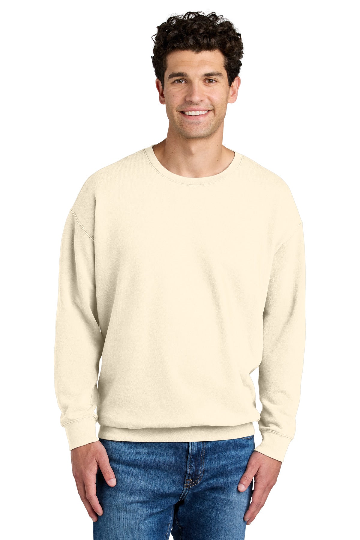 Custom Ivory Lightweight Crewneck 1466, personalized by SanCanDo Swag in Argyle, TX