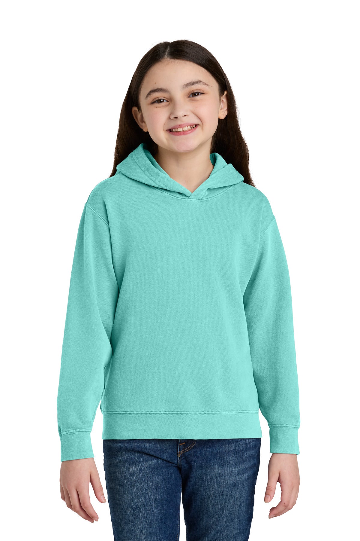 Custom Chalky Mint Youth Lightweight Hoodie 1467Y, personalized by SanCanDo Swag in Argyle, TX