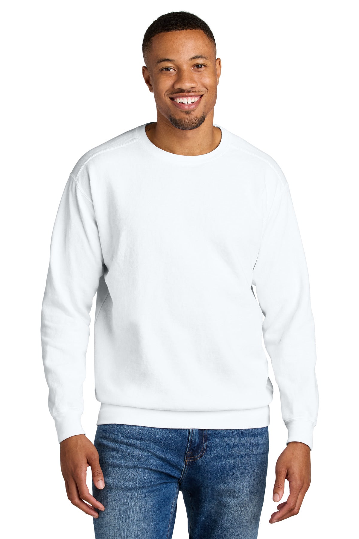 Custom White Ring Spun Crewneck 1566, personalized by SanCanDo Swag in Argyle, TX
